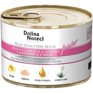 Dolina Noteci Premium Dla Psów Małych Ras Junior Bogata W Serca Z Indyka Z Wątróbką Z Gęsi 185g